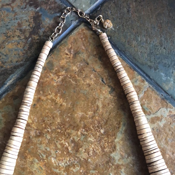 RJ Graziano Wood Faceted Beaded Statement Necklace Designer Vintage - Picture 3 of 6